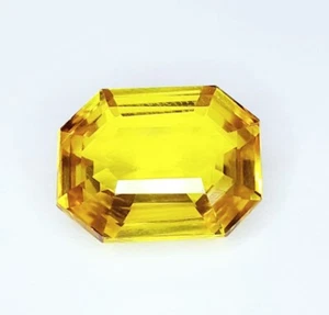 12 Ct Loose Gemstone Natural Yellow Sapphire Ceylon Certified Octagon Cut G69 - Picture 1 of 12