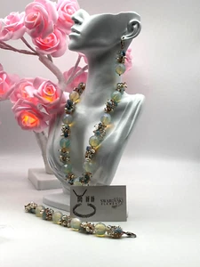 Swarovski Crystals Jewellery Set Necklace Bracelet Earrings 205g - Picture 1 of 20