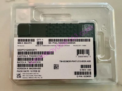 SSD Dell 53M3R Intel DC P5800X Series SSDPF21Q400GB 400GB NVMe U.2 PCIe 4.0 X4 Foto 1 de 3