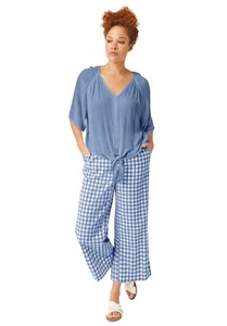 ellos Plus Size Crinkle Tie-Front Blouse - Picture 1 of 15