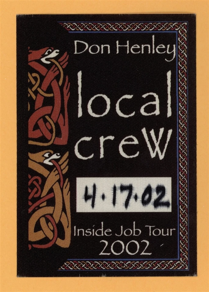 Don Henley 2002 Inside Job Tour Crew Backstage Pass - Eagles Foto 1 de 1
