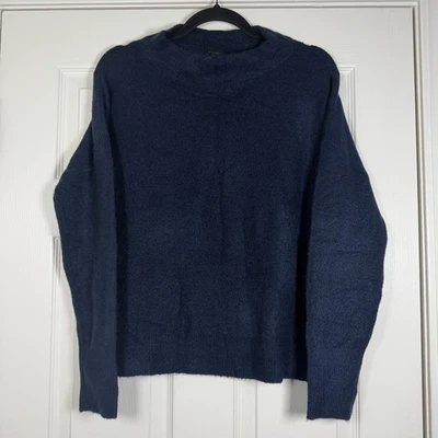Suéter Ann Taylor Para Mujer Tejido Suave y Acogedor Cottagecore Cuello Simulado Azul Marino Nuevo con Etiquetas Mediano Foto 1 de 4