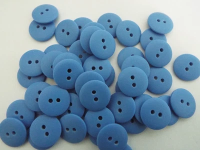 Pack Of 50 Matt Smartie Buttons Polyester 18mm Mid Blue Sewing Craft Knits T39 - Image 1 of 2