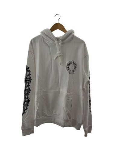 CHROME HEARTS CUORI CROMATI scarpa cavallo floreale felpa con cappuccio L cotone bianco cuori cromati