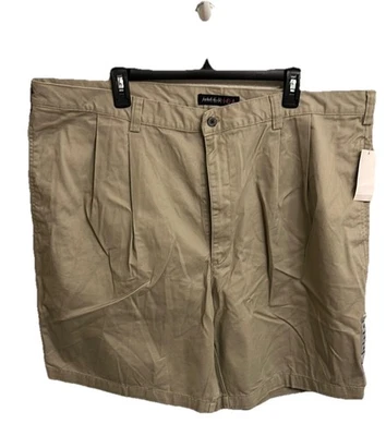 Pantalones Cortos Perry Ellis America Para Hombre 44 Beige Algodón Plisado Chino Nuevos con Etiquetas 37763 Foto 1 de 4