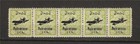 Iran 1928 Sc# 22a Airmail Plane yellow-green strip 5 MNH