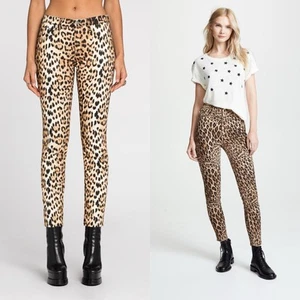 Frame Ali High Rise Cigarette Skinny Jeans Animal Print Size 25 Stretch Leopard - Picture 1 of 8