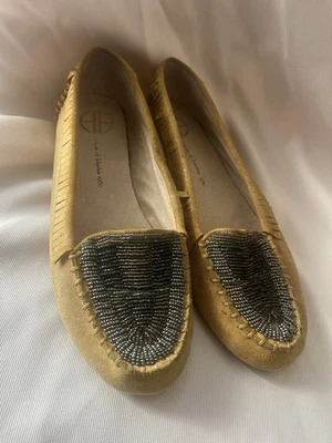 Mocasines House of Harlow 1960 Millie con cuentas miel dorada talla 39,5 Foto 1 de 4