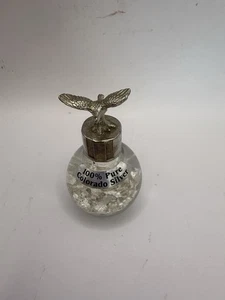 Vintage - Colorado Pure Silver Flake Tourist Gift Shop Glass Bottle w/ Eagle Top - Picture 1 of 3