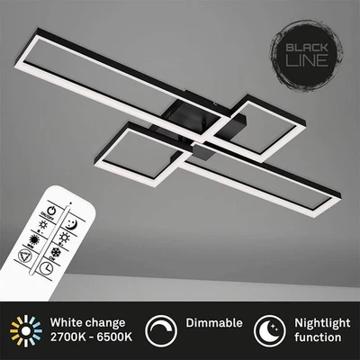 Briloner  Frame LED schwarz dimmbar Fernbedienung Nachtlicht Timer - Bild 1 von 4