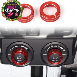 2pcs Red Driving Mode Switch Button Knob Ring Trim Cover for 4Runner TRD 2010-22 - Picture 1 of 7