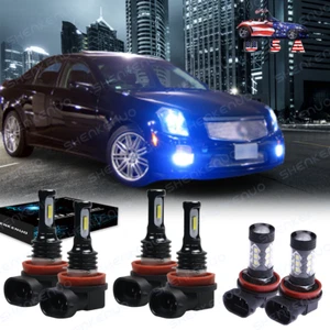 For 2008-2014 Cadillac CTS Sedan 6X 8000K LED Headlight Bulbs Hi/Lo + Fog Light - Foto 1 di 12