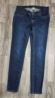 Indigo Blue Maternity Womens Size Small Skinny Stretch Panels Denim Blue Jeans - Image 1 of 4