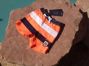 TRAJE DE BAÑO TOMMY HILFIGER NIÑOS 3-6 Mos Nuevo Naranja/Azul - Imagen 1 de 2