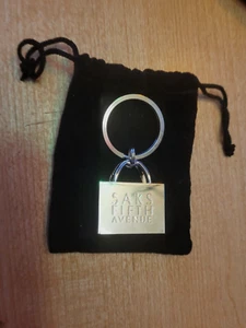 Saks Fifth Avenue Silver Tone Shopping Bag Keychain in Original Bag BB13-518 - Picture 1 of 3