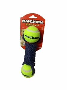 Mammoth Flossy Chews Rope Twister Dog Toy with Tennis Balls -Poly Tug Toss - Picture 1 of 4