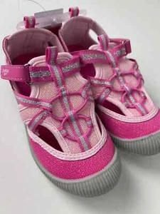 OshKosh BGosh Girls Sandals Shoes Myla Toddler Size 12 Shiny Bump Toe Pink B45 - Picture 1 of 4