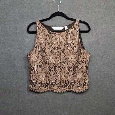 Vtg Victoria Secret Tank Top Womens Medium Forest Fairy Lace Sparkly Whimsigoth - Image 1 of 4