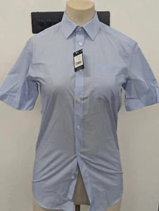 Taylor & Wright Regular Blue Short Sleeve Formal Shirt Collar 14.5 Chest 37cm - Picture 1 of 5