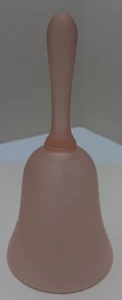Small Pink Depression Glass Bell Frosted Bell - Picture 1 of 4
