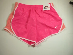 NIKE GIRLS ACTIVE RUNNING SHORTS PINK/ WHITE SIZE SMALL- XTRA LARGE  NWT - Picture 1 of 4