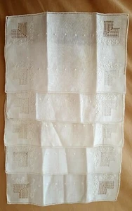 5 ~ Vintage exquisite handbestickte elfenbein Cocktail Servietten - Bild 1 von 6