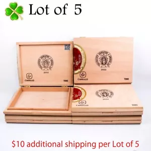 Lote de 5 E.P. Caja de cigarros de madera vacía Carrillo Toro TAA 2022 9,5" X 7,5" X 1,25" - Imagen 1 de 12