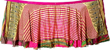 Women's Indian Sari Wrap Skirt Handmade Reversible Vintage Hippie XL Tea