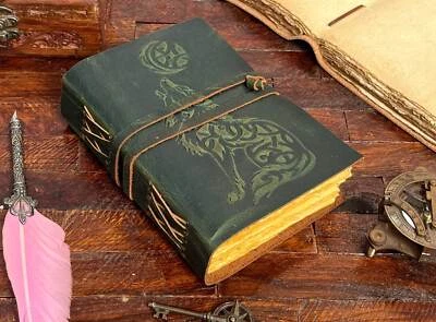 Handmade Leather Black Spell Bound Book Grimoire Journal Diary For Unisex Adult - Image 1 of 4