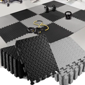 Puzzle Exercise Mat EVA Interlocking Foam Floor Tiles for Gym Mat Floor Padding - Picture 1 of 19