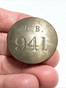 Vintage “C.B. 941” Brass Employee/Vendor Badge - Picture 1 of 4