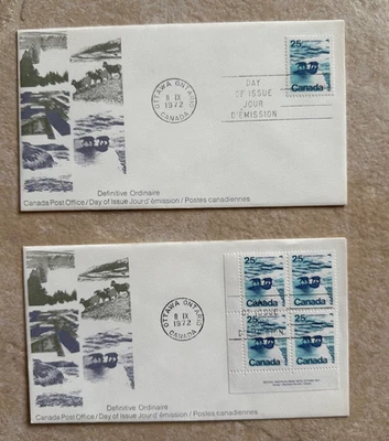 CANADA Official FDC SC#597 25¢ DEFINITIVES POLAR BEARS Set of 2 Covers LL + SN - Image 1 of 2