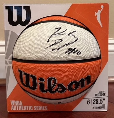 Kelsey Plum Autographed Signed WNBA Official Basketball Los Angeles Sparks - Image 1 of 2
