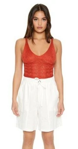 Women's Forever 21 Cream Color Linen-Blend Cargo ShortsSize Small - Picture 1 of 17