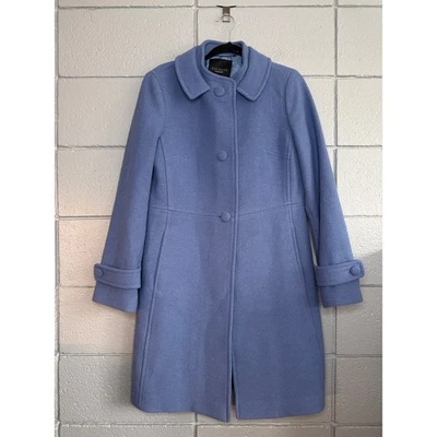 Women's Talbots Brushed Wool Blend Lined Pea Coat in Cornflower Blue size 10 - Image 1 of 4