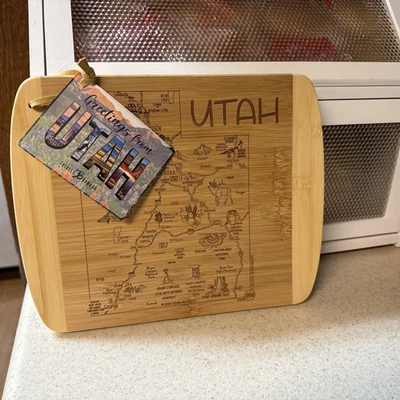 TOTALLY BAMBOO Wood UTAH State of Utah Cutting Board Charcuterie NWT - Image 1 of 4