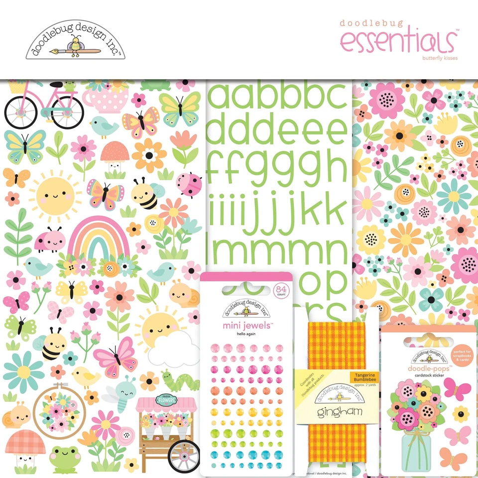 Doodlebug Essentials Page Kit 12"X12"-Butterfly Kisses Foto 1 de 1