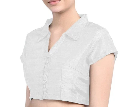 Blusa Sari de Seda Dupion Adecuado Bollywood Choli Top Corto Boda Fiesta Ropa Foto 1 de 3