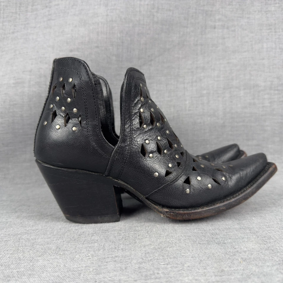 Ariat Boots Womens Size 6.5 Black Leather Western Ankle Cutout Studded Cowboy - Image 1 of 4