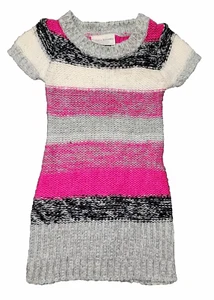 Bobbie Brooks Girls Knitted Pink Gray Black Dres Size XS - Picture 1 of 5