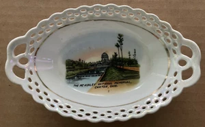 Vintage CANTON OHIO McKinley National Monument Souvenir Pierced Handled Bowl - Picture 1 of 4