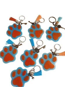 Paw Print Keychain Lot 7 Dog Cat - Picture 1 of 7