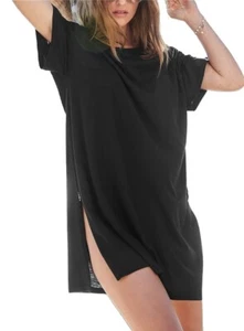 The White Company Kaftan Dress Jersey Summer Black Relaxed Beach Dress - Picture 1 of 7