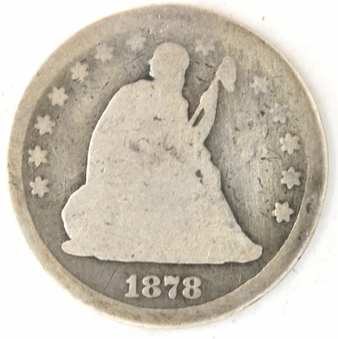 1878 CC Seated Liberty Quarter Dollar Silver 25 Cent Coin Carson City Mint Cover