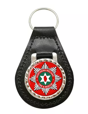 Northern Ireland Fire and Rescue Service Leather Key Fob - Image 1 of 2