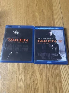 Taken & Taken 2 Blu-ray & DVD Liam Neeson Two Movie Lot 4 Discs Action Thriller - Picture 1 of 12