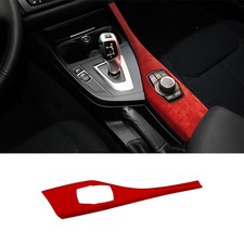 Fit For BMW F20 F21 F22 F23 Red Suede Central Console Multimedia Panel Trim 1PCS