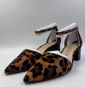 Sole Society Ankle Strap Pointed Toe Heel-Katarina Tan/Black - Leopard, 9M - Picture 1 of 8