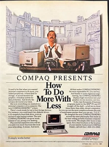 Compaq Deskpro Computer How To Do More With Less Vintage Print Ad 1984 - Picture 1 of 6