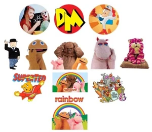 x12 60mm Retro Childrens TV Vinyl Stickers 1970s 1980s classic rainbow laptop - Picture 1 of 1